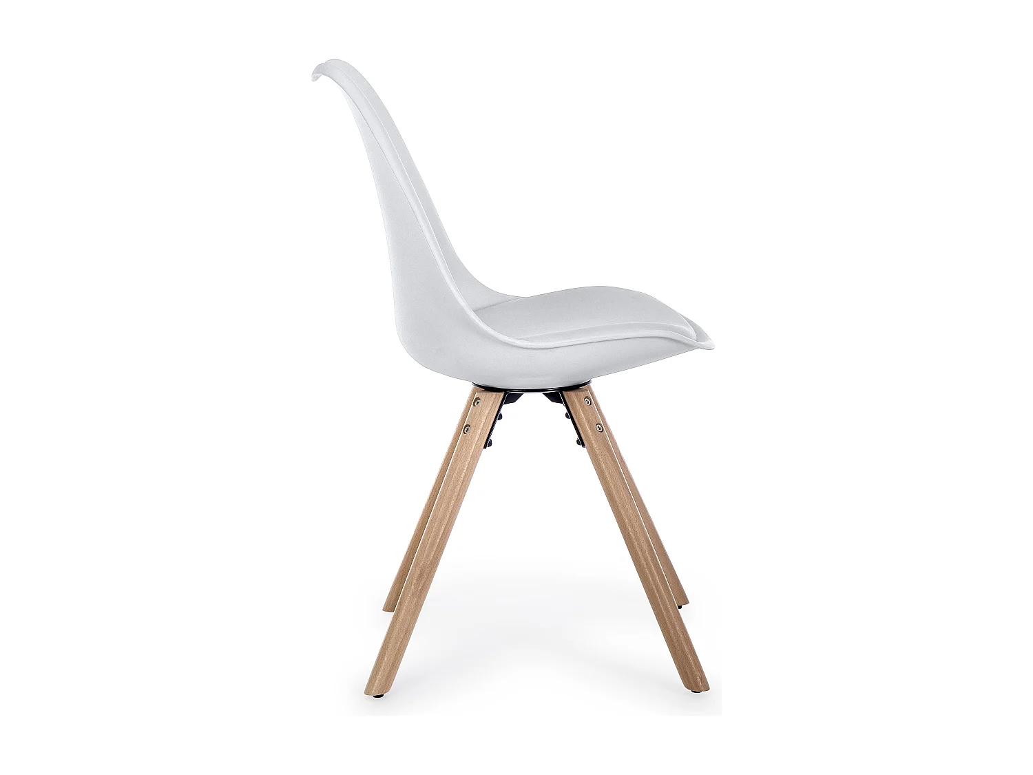 Lot de 4 chaises Teddy en bois de hêtre et simili cuir - Style scandinave intemporel-Couleur Blanc