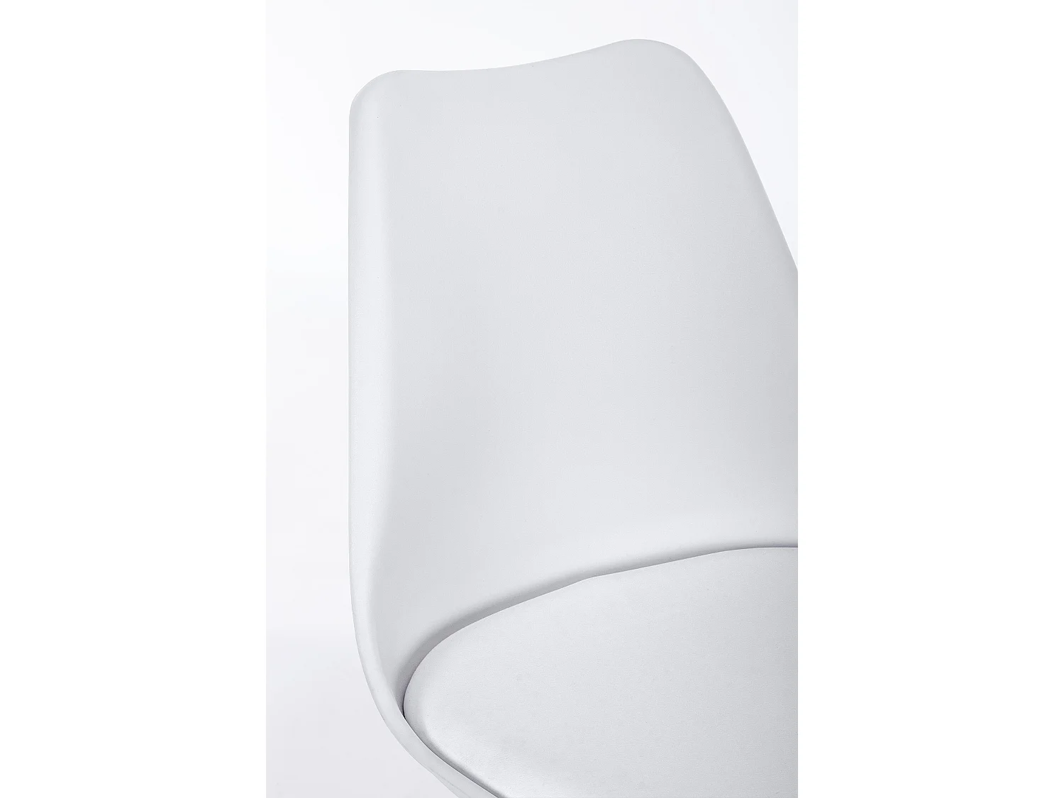 Lot de 4 chaises Teddy en bois de hêtre et simili cuir - Style scandinave intemporel-Couleur Blanc