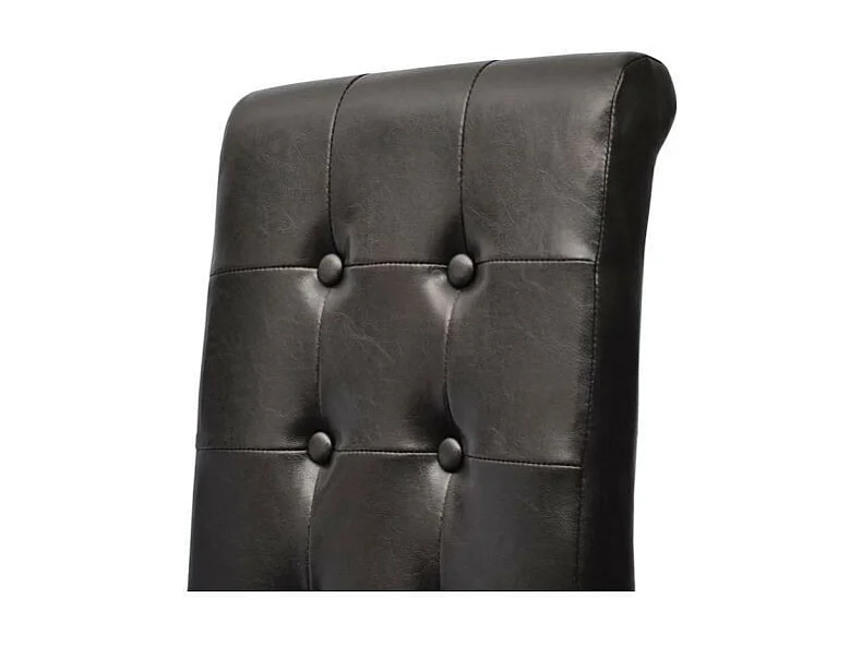 Chaises de salle à manger 6 pcs Noir Similicuir 4