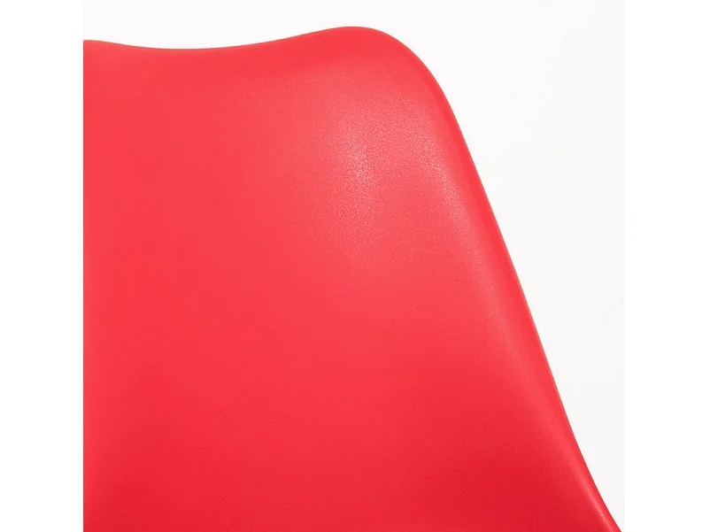 Chaise scandinave avec coussin simili rouge Genève - Lot de 2