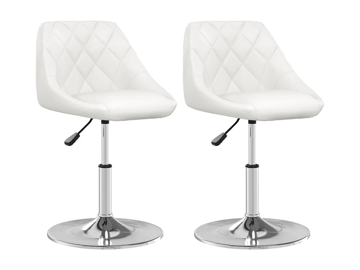 Chaises de salle à manger 2 pcs Blanc Similicuir 10