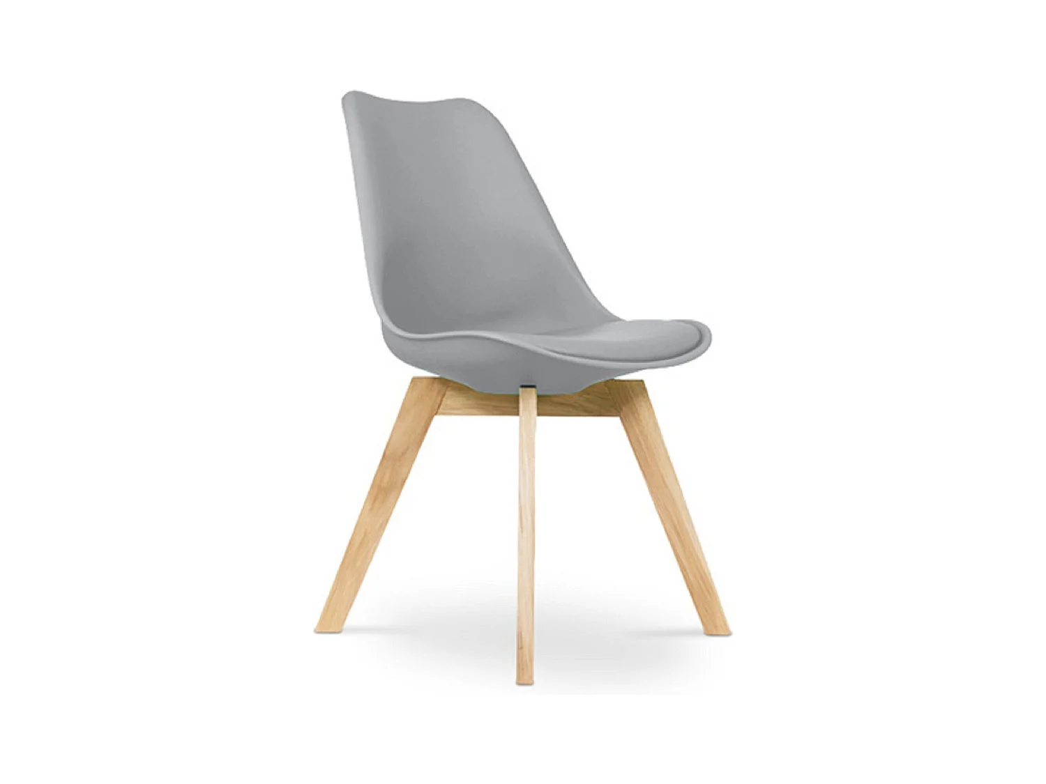 Chaise scandinave avec coussin simili gris clair Genève - Lot de 2