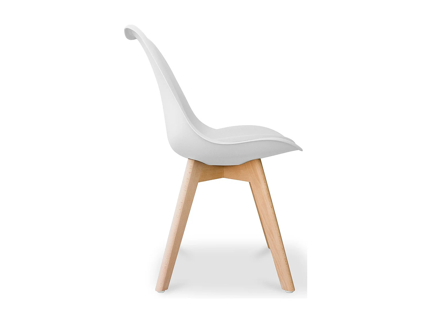 Chaise scandinave avec coussin simili gris clair Genève - Lot de 2