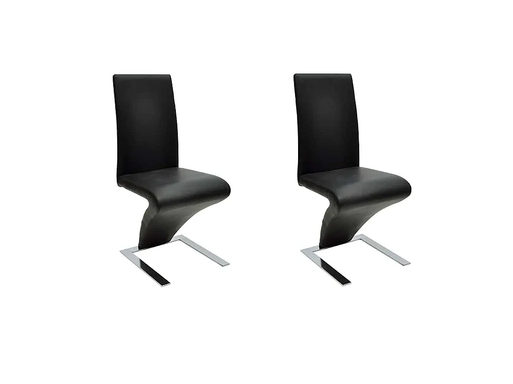 Esszimmerstühle 2 Stk. Schwarz Kunstleder