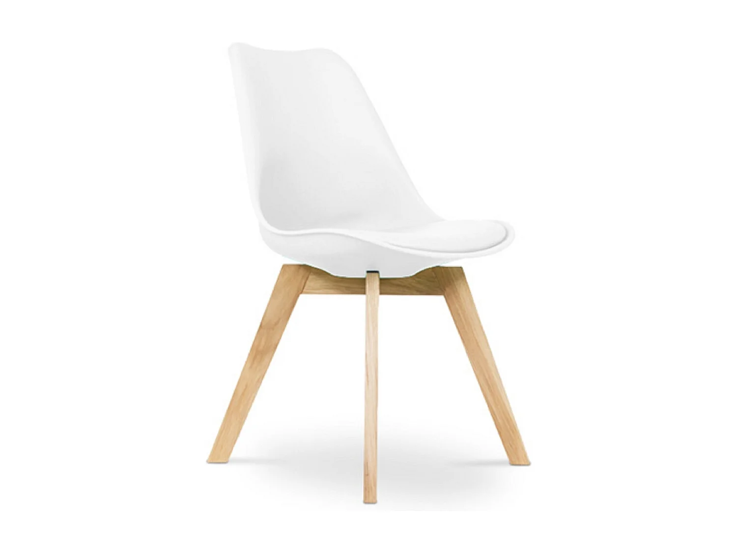 Chaise scandinave avec coussin simili blanc Genève - Lot de 2