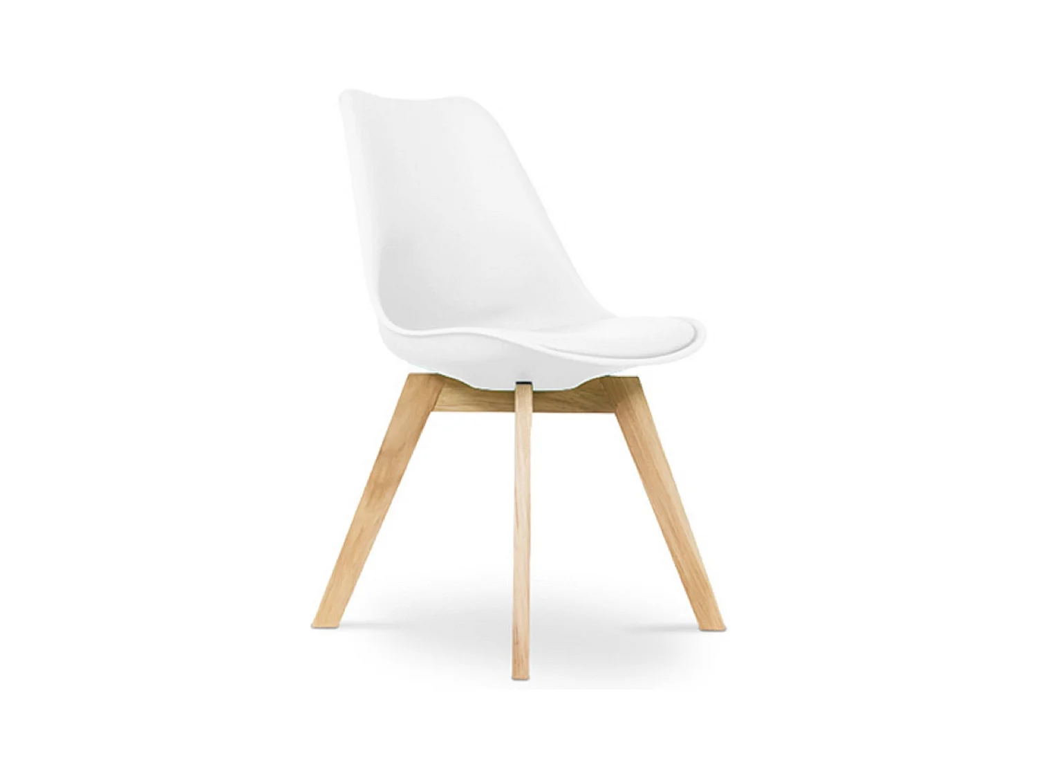 Chaise scandinave avec coussin simili blanc Genève - Lot de 2