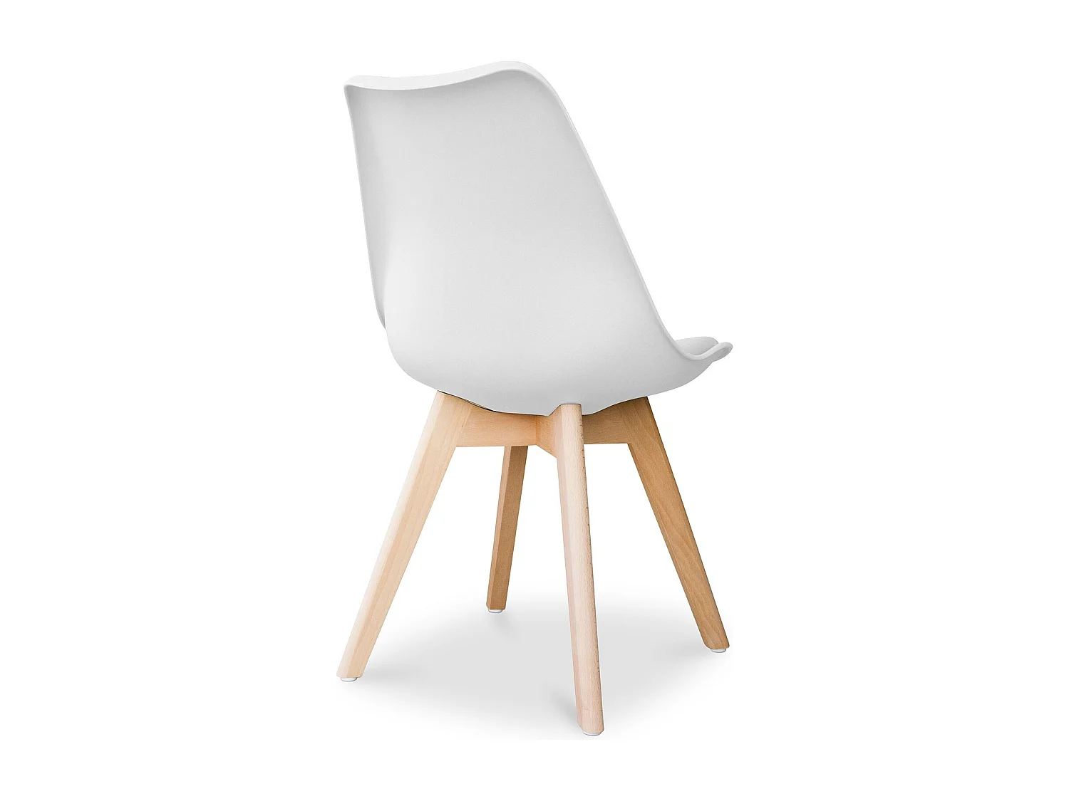 Silla escandinava con cojín blanco imitación Ginebra