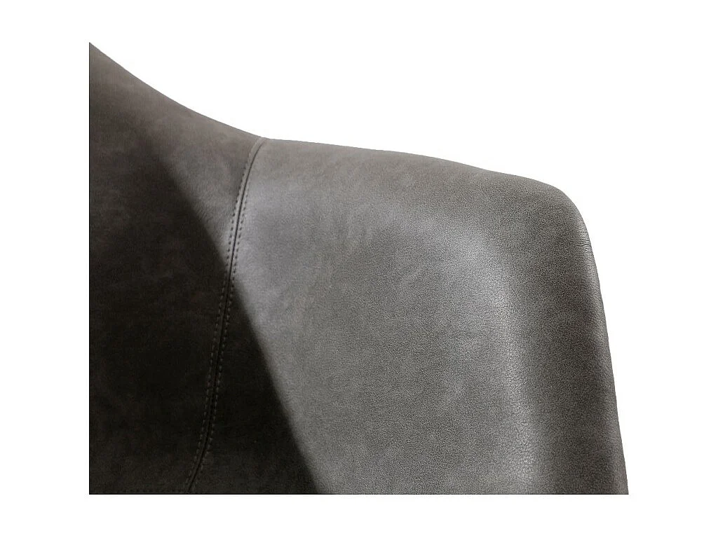 Chaise métal noir laqué et simili cuir bordeaux Karry