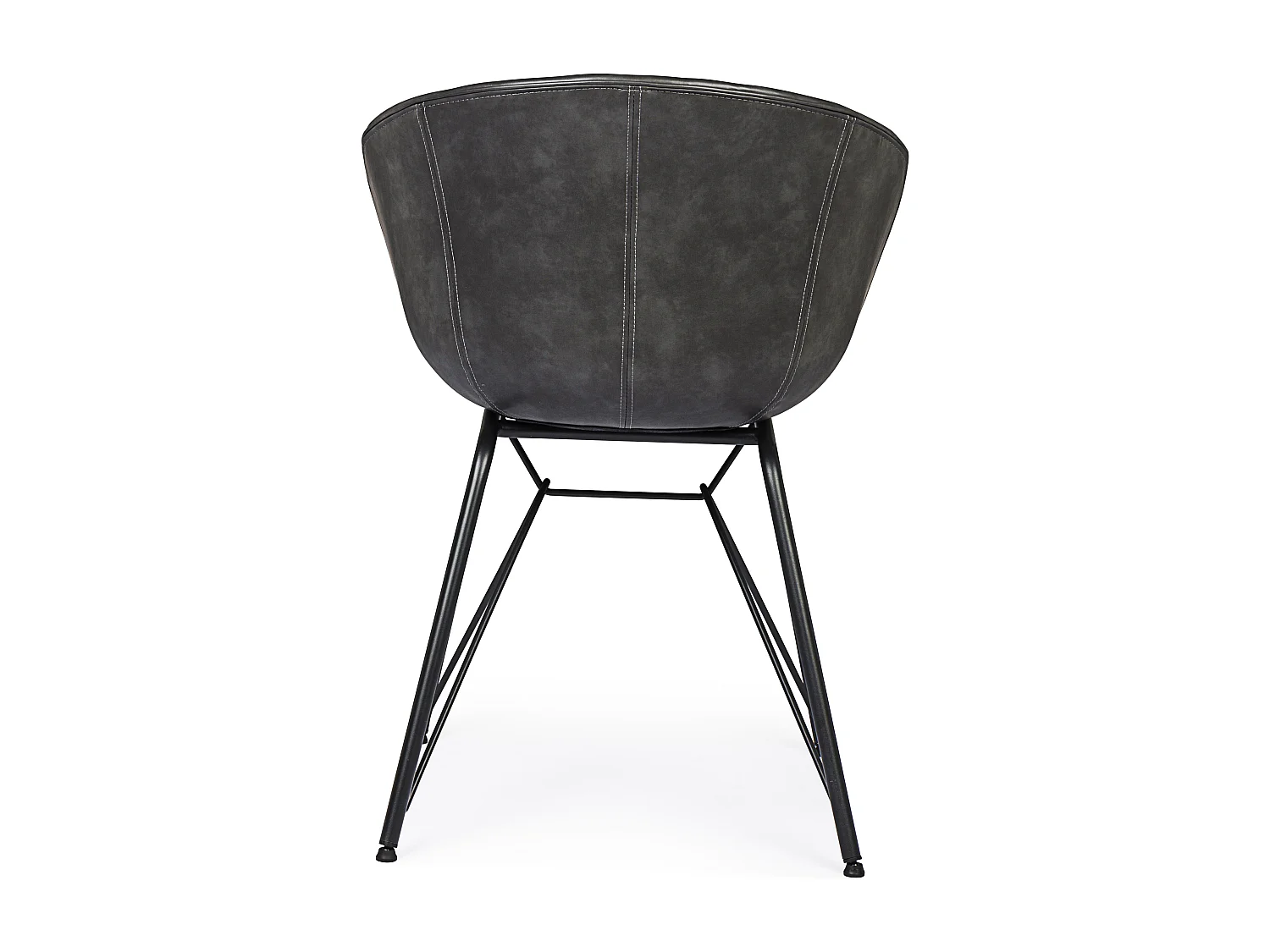 Chaise simili cuir Warhol - Style vintage-Noir