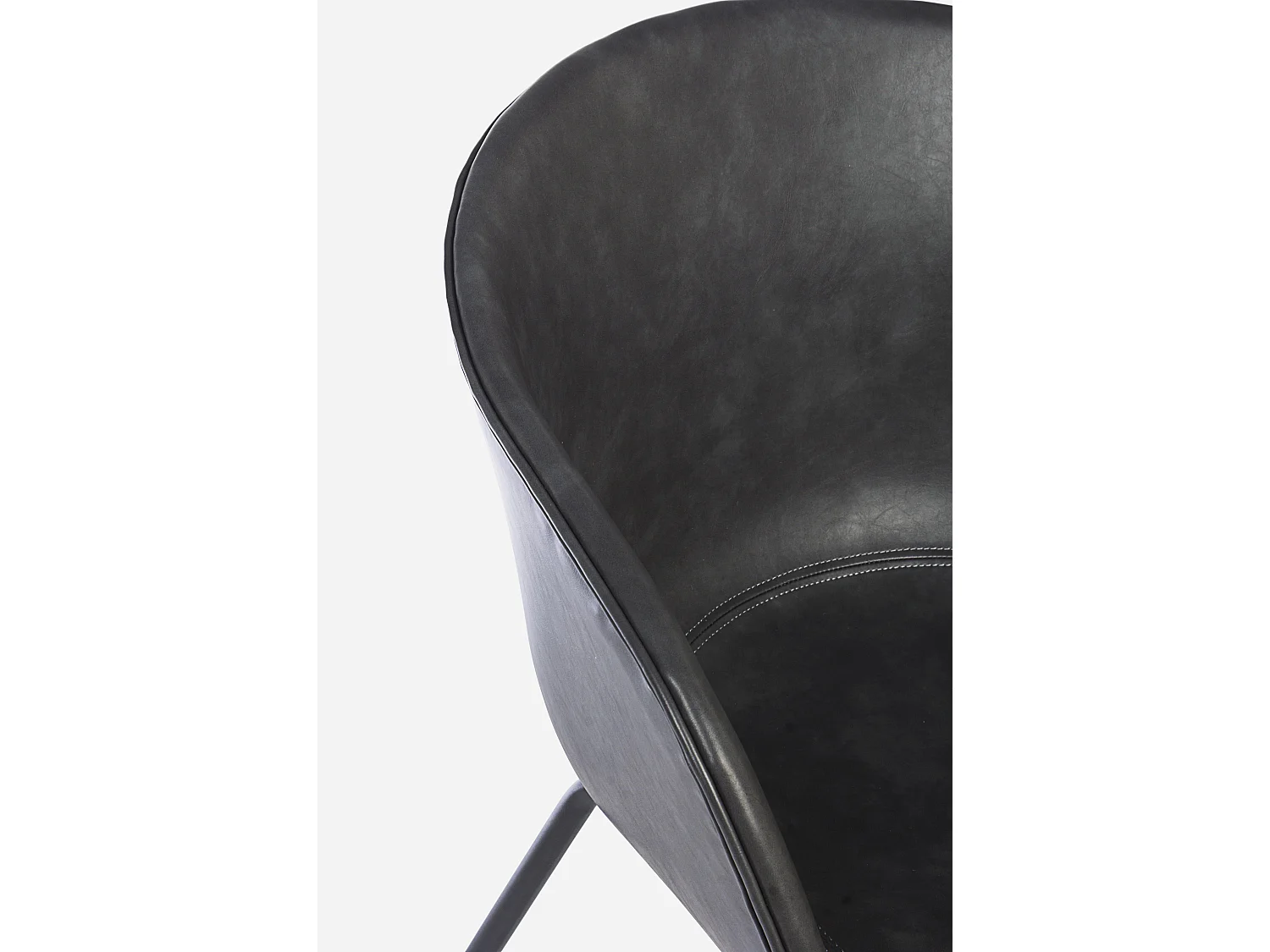 Chaise simili cuir Warhol - Style vintage-Noir