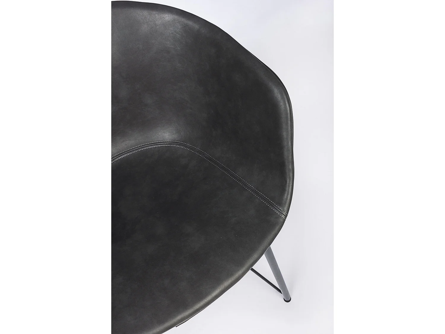 Chaise simili cuir Warhol - Style vintage-Noir