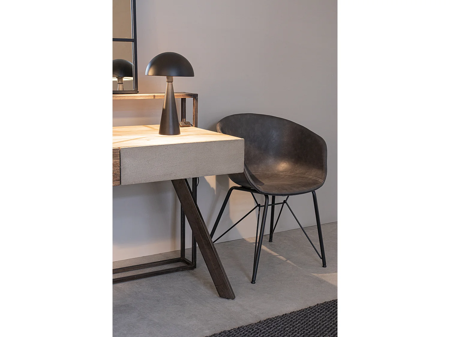 Chaise simili cuir Warhol - Style vintage-Noir