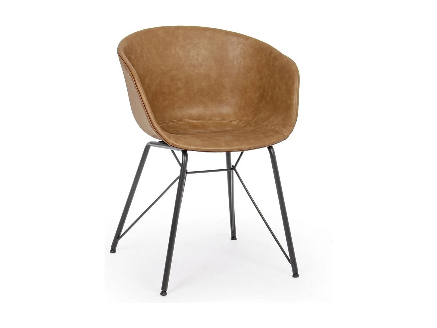 Chaise simili cuir Warhol - Style vintage-Noir