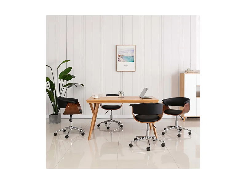 Drehbare Esszimmerstühle 4 Stk. Schwarz Kunstleder