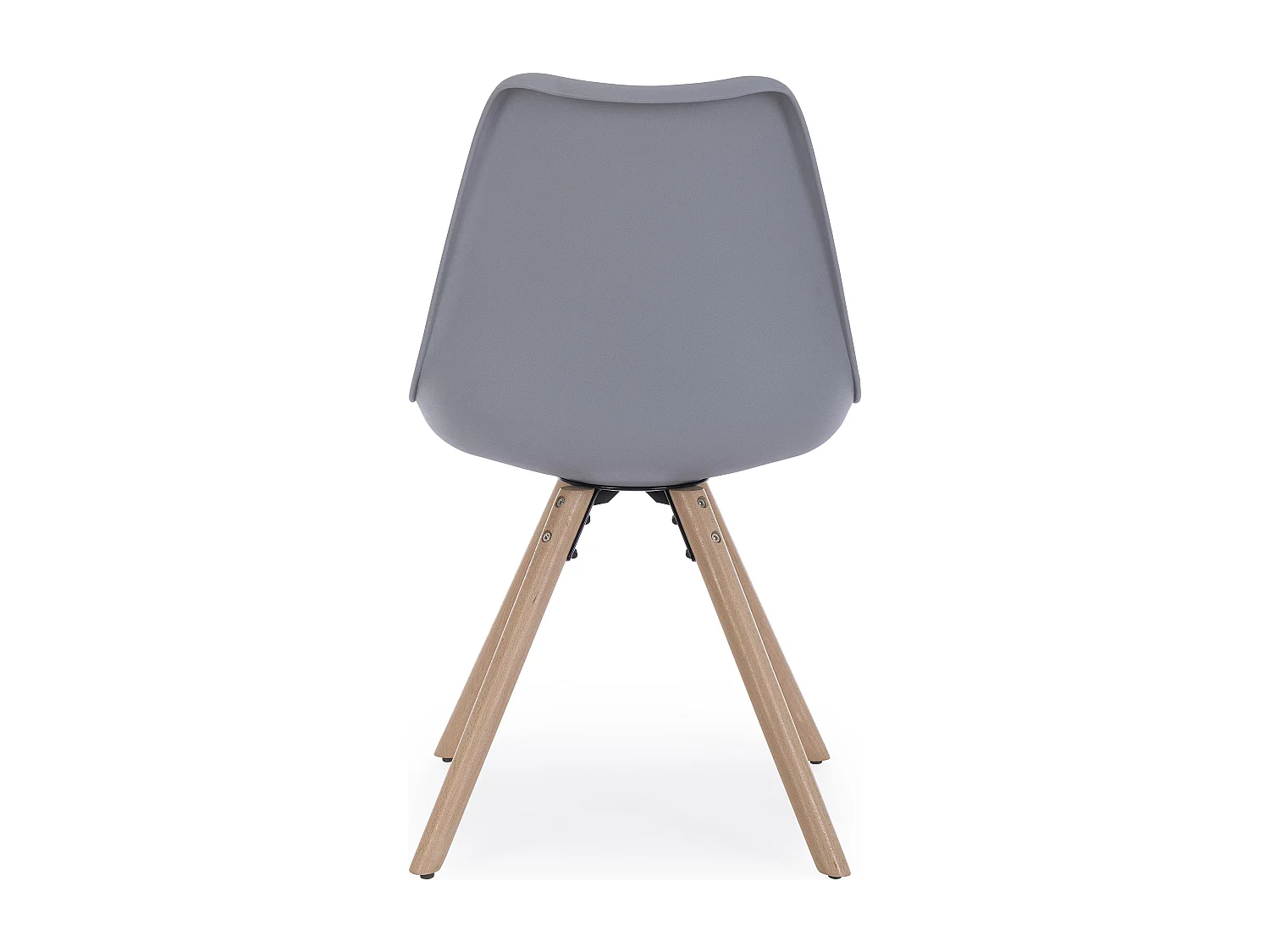 Lot de 4 chaises Teddy en bois de hêtre et simili cuir - Style scandinave intemporel-Couleur Gris clair