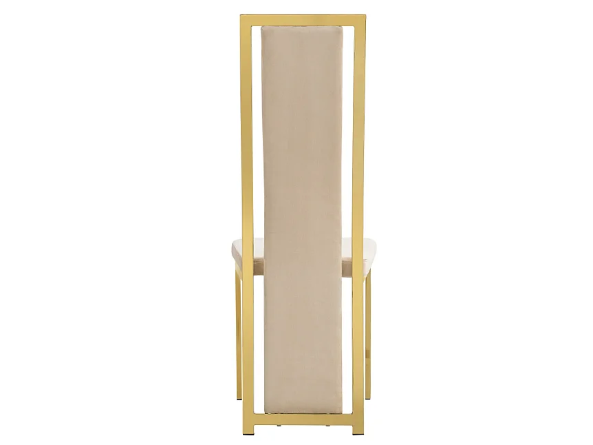 Chaise design simili cuir et acier doré Milana - Lot de 6-Couleur Beige clair