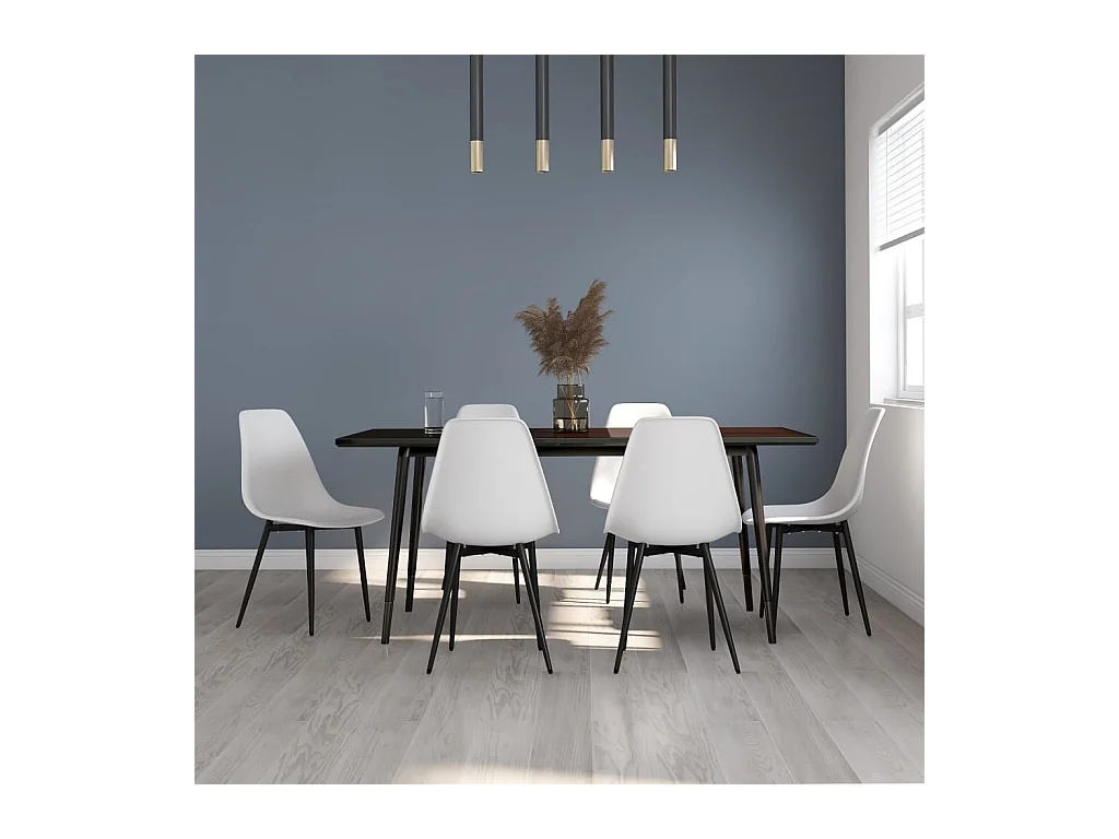 Set di 6 sedie da pranzo in PP bianco
