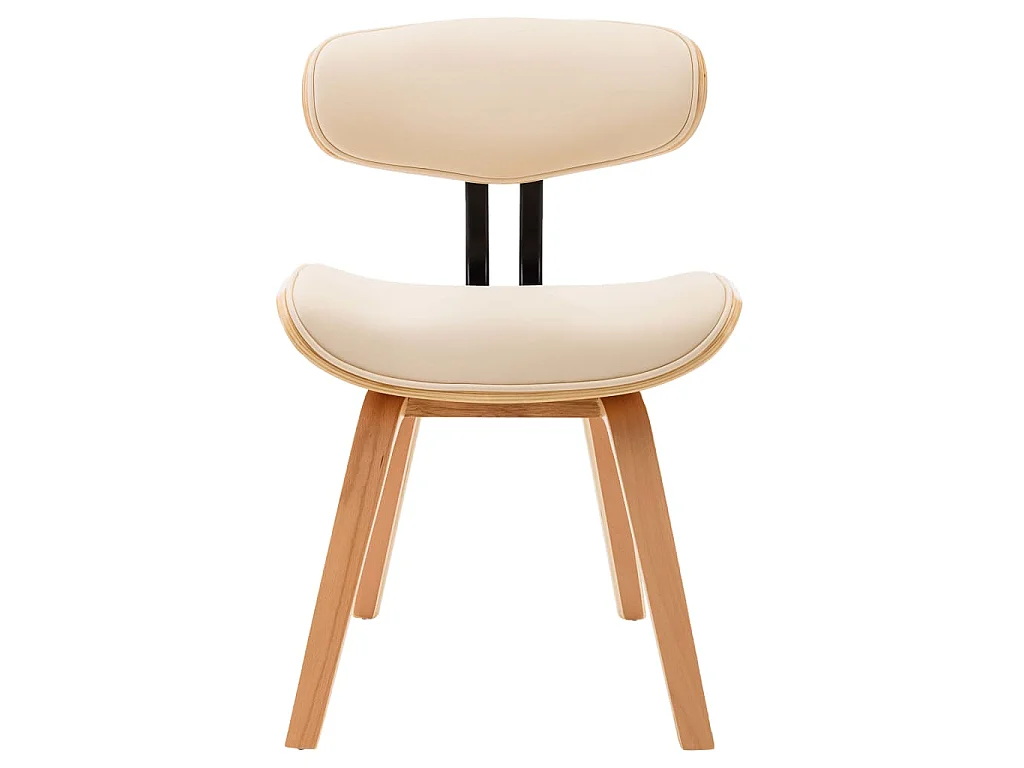 Chaises à manger lot de 4 crème bois courbé et similicuir