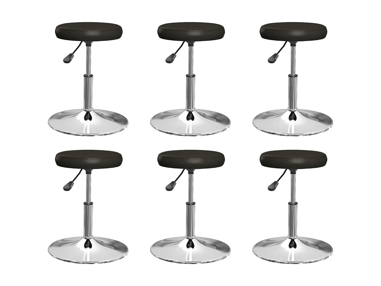 Chaises de salle à manger 6 pcs Noir Similicuir 41