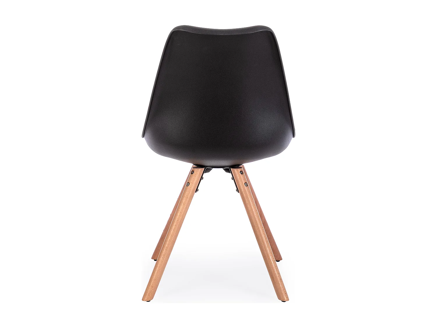 Lot de 4 chaises Teddy en bois de hêtre et simili cuir - Style scandinave intemporel-Couleur Noir