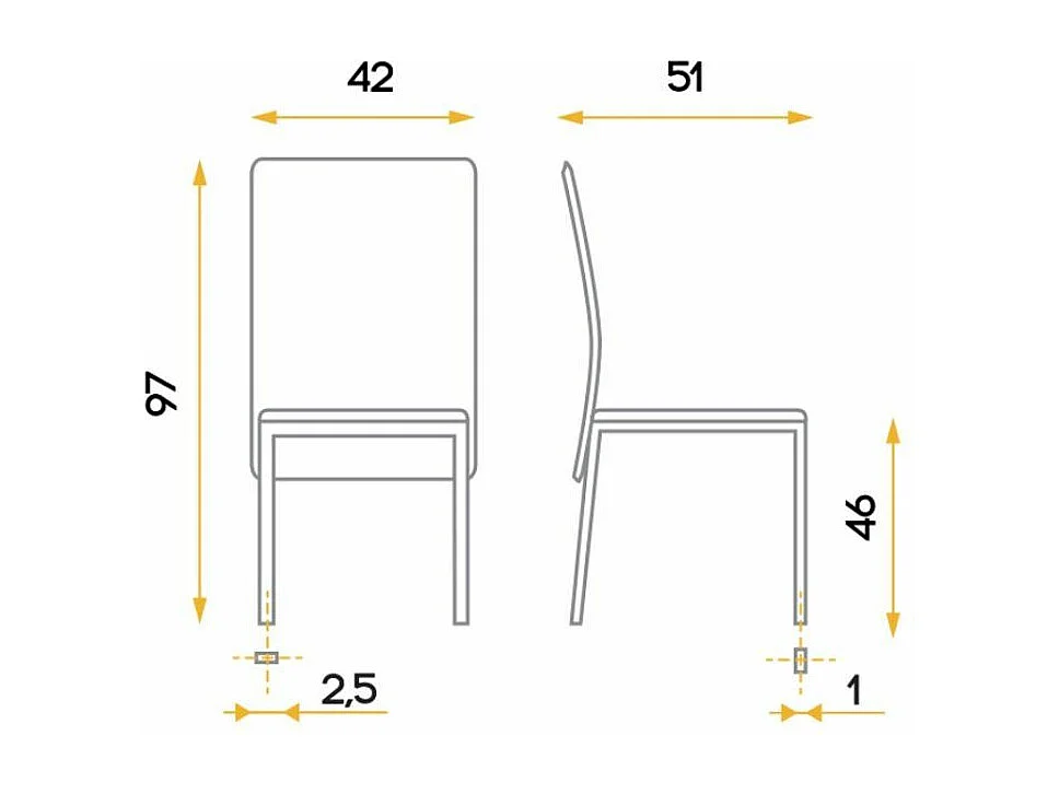 Chaise en simili cuir blanc et métal laquée gris argent