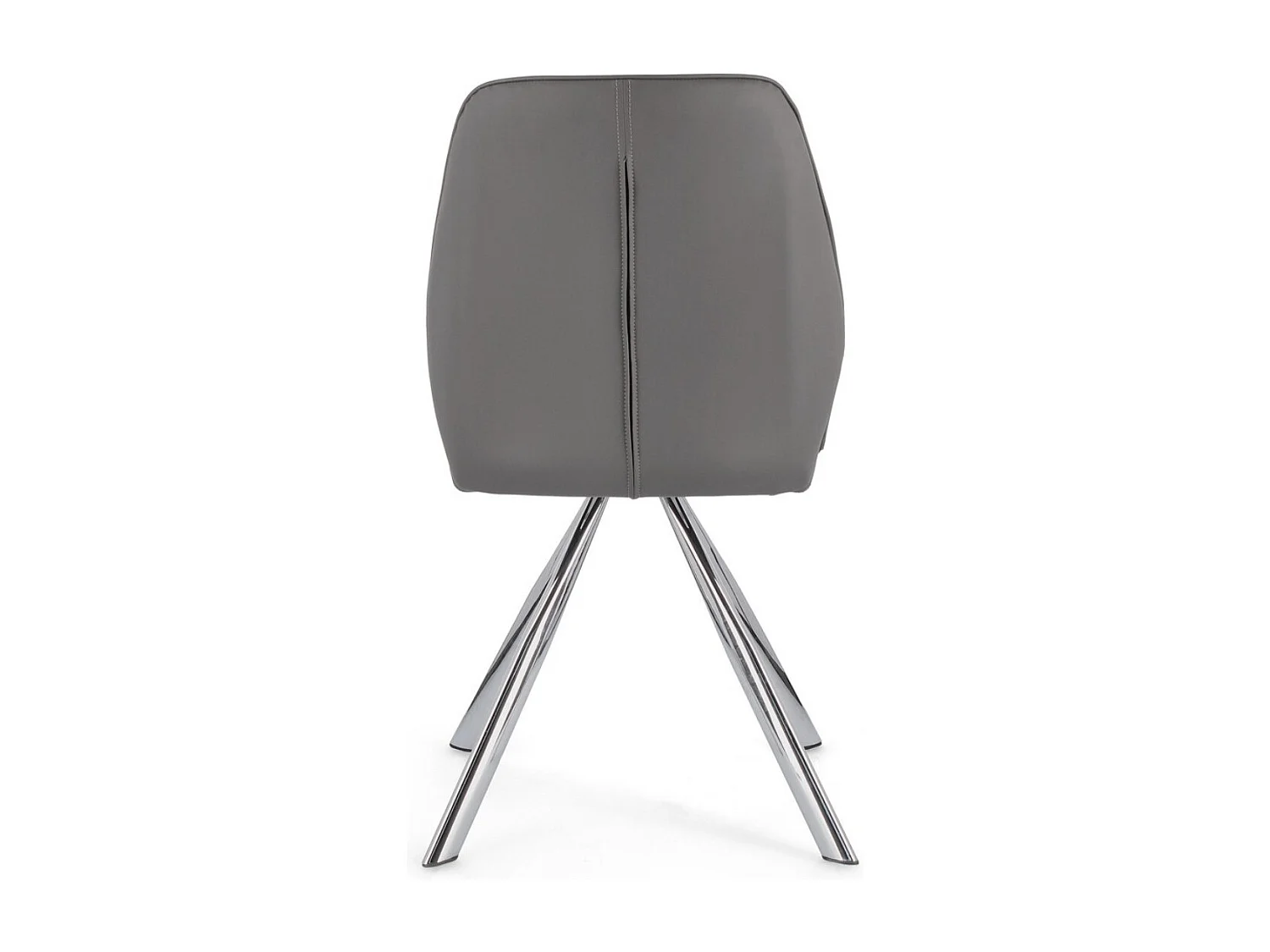 Set van 4 moderne stoelen in imitatieleer met verchroomde stalen poten - model Axelle-Kleur Grijs