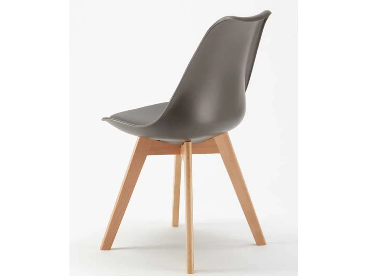 Chaise naturel et gris avec coussin simili cuir Anko - Lot de 2