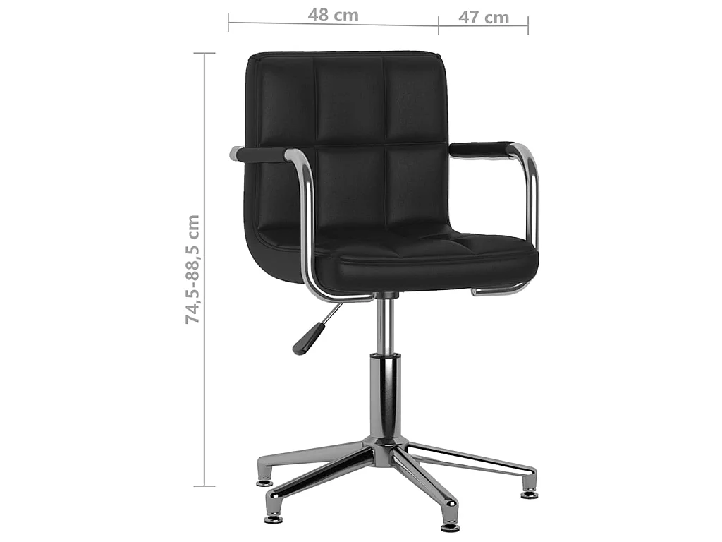 Esszimmerstühle 6 Stk. Drehbar Schwarz Kunstleder