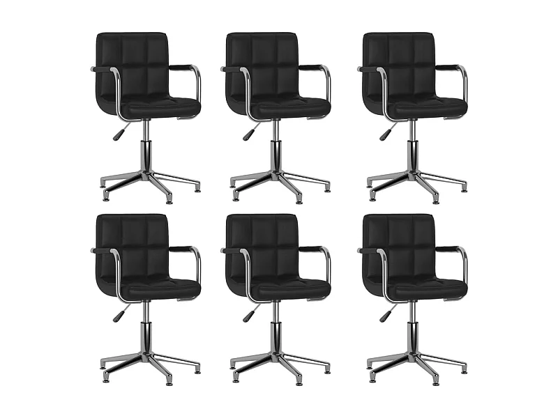 Eetkamerstoelen draaibaar 6 st kunstleer zwart