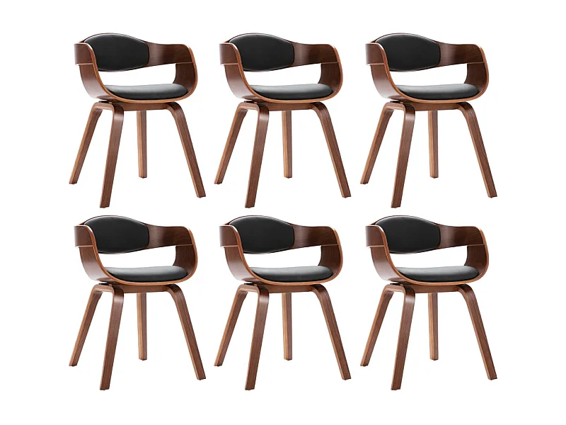 Sedie da Pranzo 6 pz in Legno Piegato e Similpelle