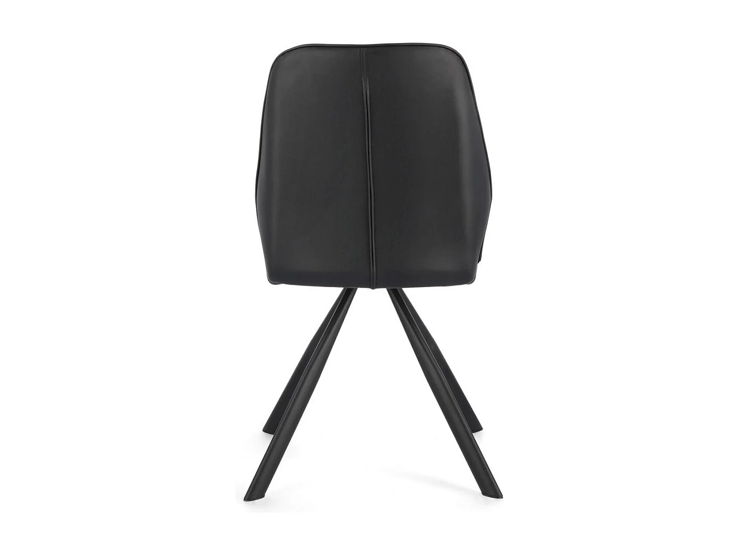 Lot de 4 chaises modernes en simili cuir et pieds acier chromé - Modèle Axelle-Noir