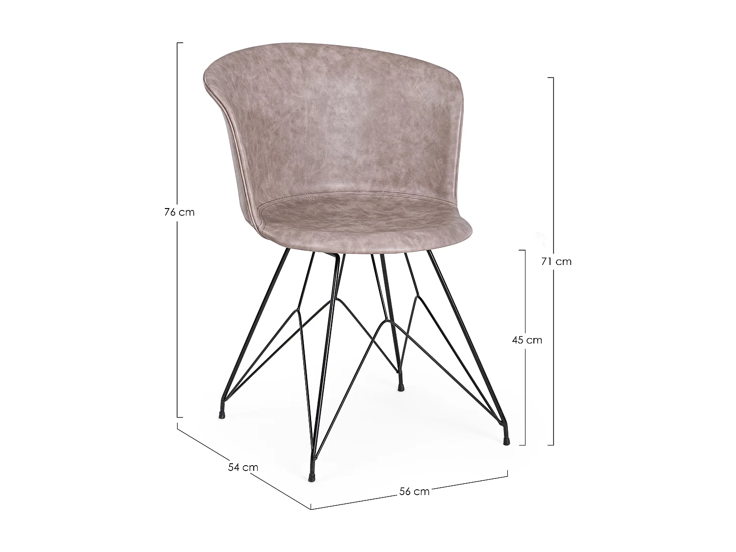 Juego de 2 sillas KUNA: Elegancia minimalista y comodidad para el día a día-Color Negro