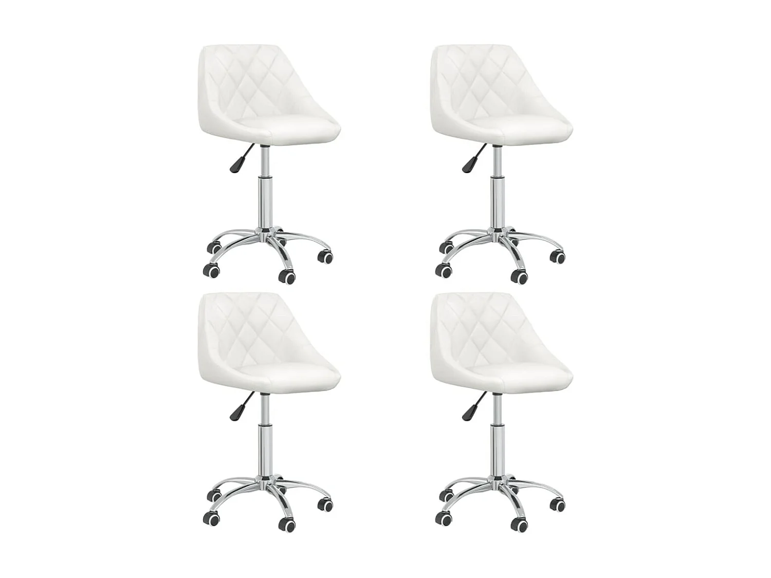 Chaises pivotantes de salle à manger 4 pcs Blanc Similicuir 11
