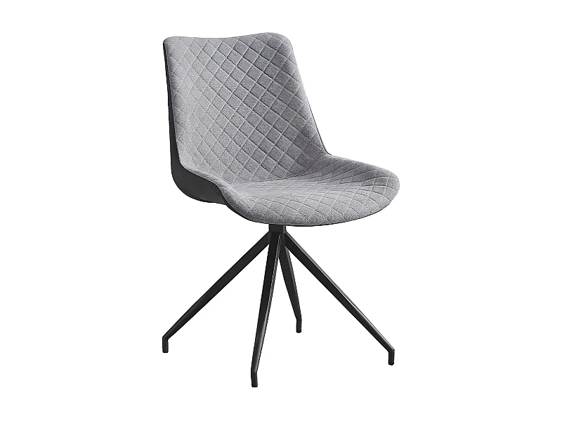 Chaise design pivotante en tissu gris et en simil cuir gris foncé Morka - Lot de 2