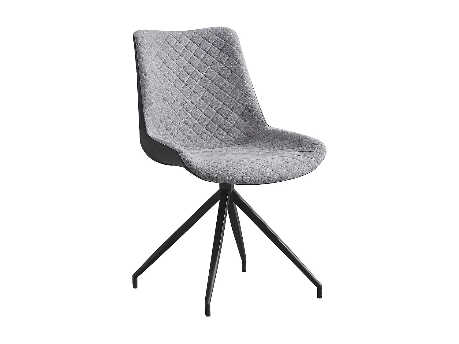 Chaise design pivotante en tissu gris et en simil cuir gris foncé Morka - Lot de 2