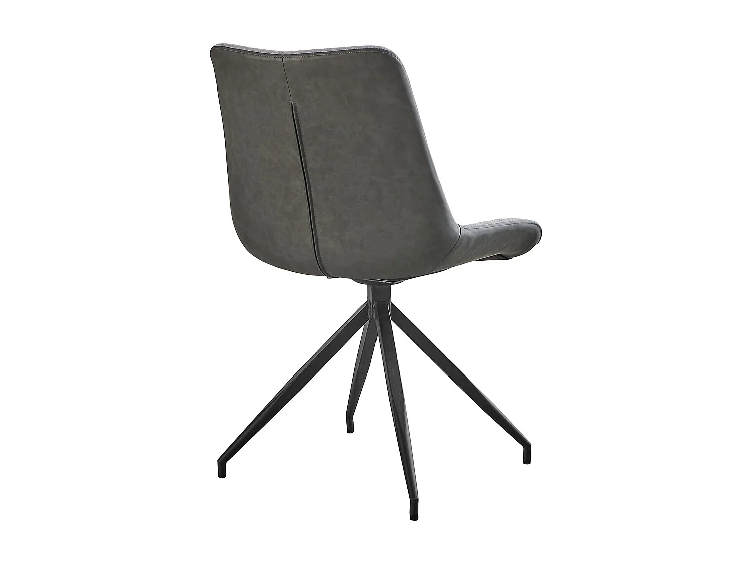 Chaise design pivotante en tissu gris et en simil cuir gris foncé Morka - Lot de 2