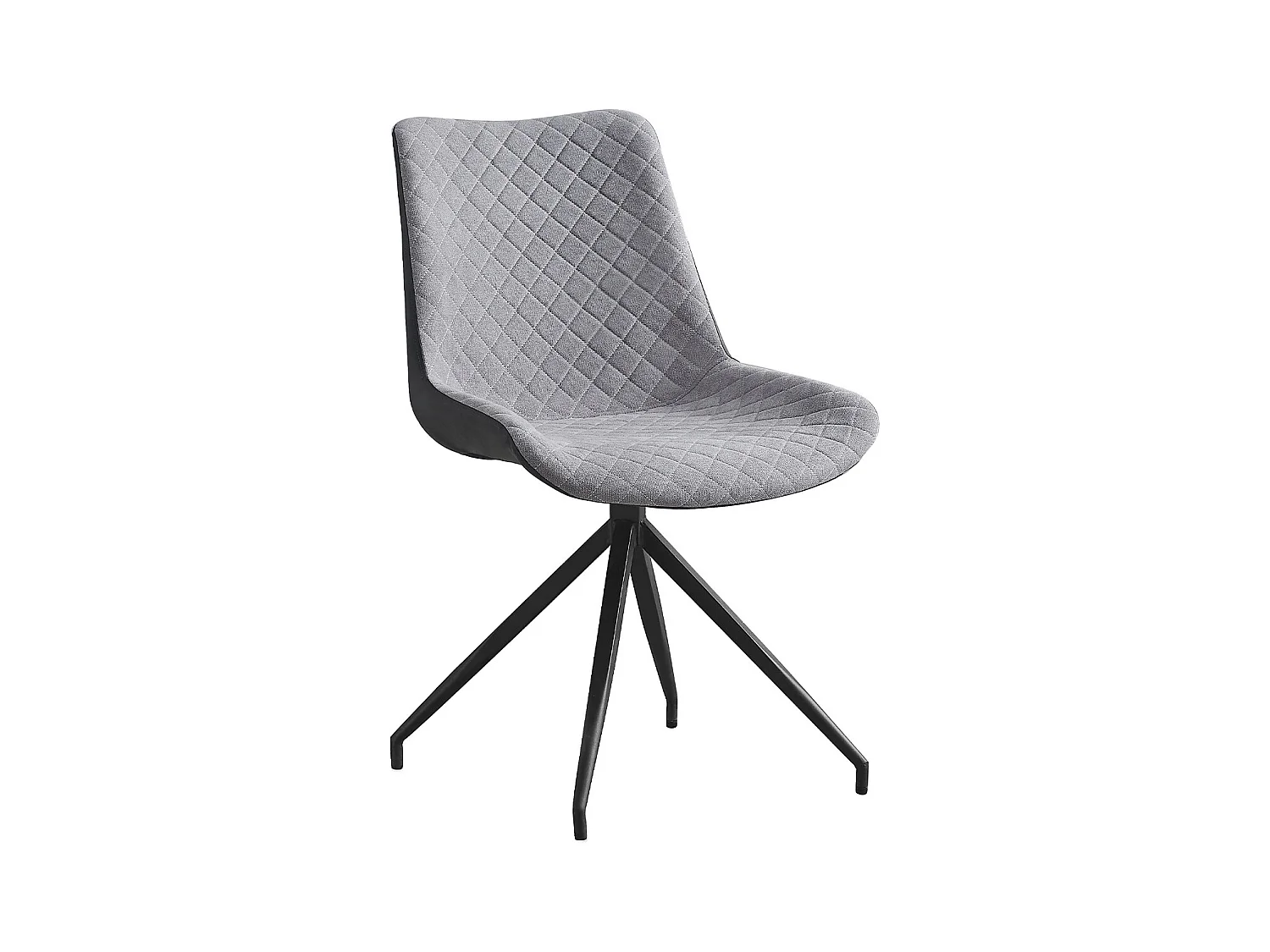 Chaise design pivotante en tissu gris et en simil cuir gris foncé Morka - Lot de 2