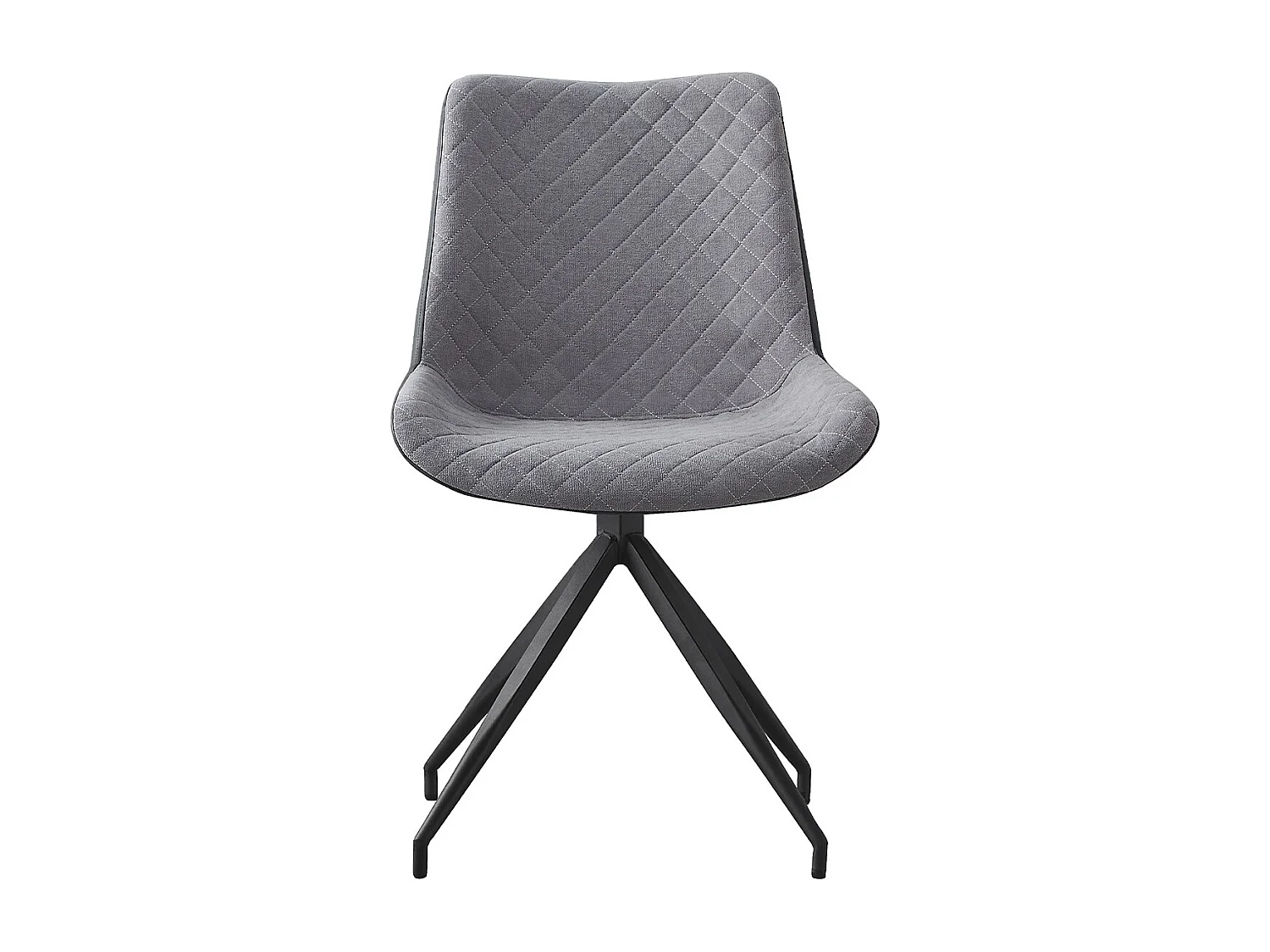 Chaise design pivotante en tissu gris et en simil cuir gris foncé Morka - Lot de 2