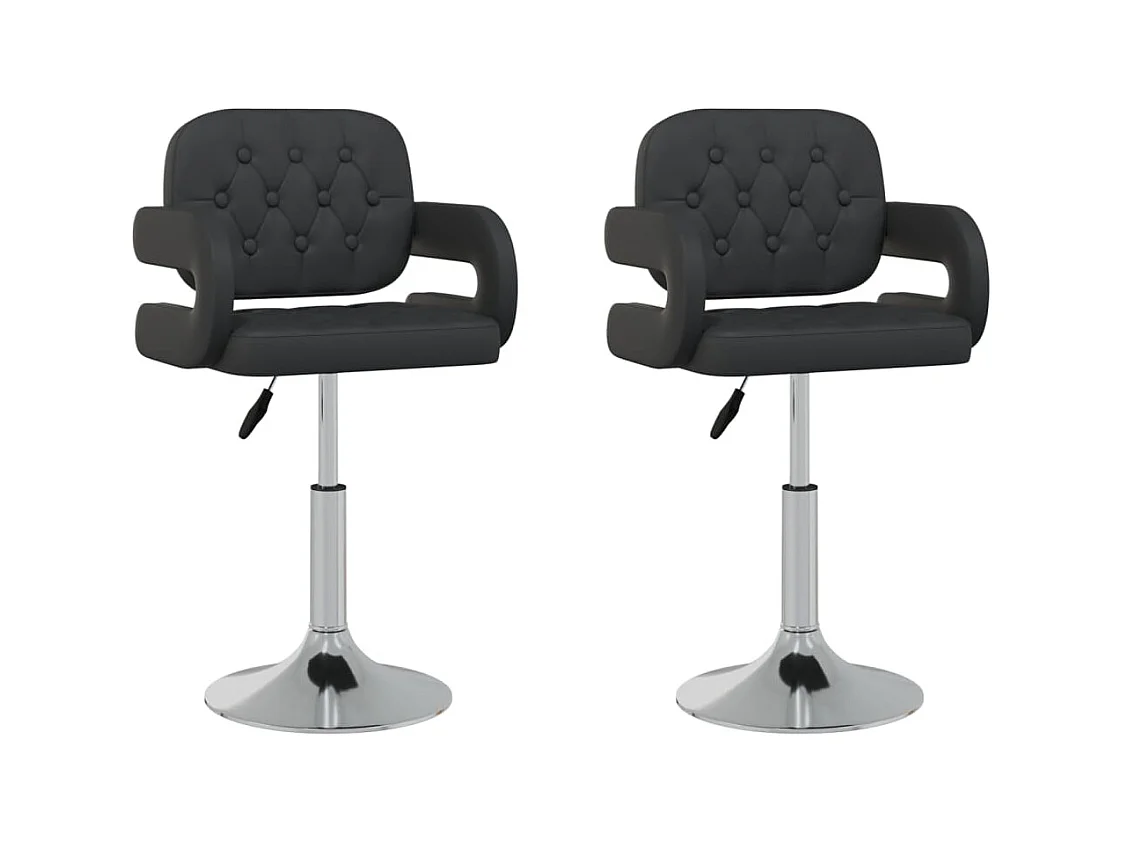 Chaises pivotantes de salle à manger 2 pcs Noir Similicuir 11