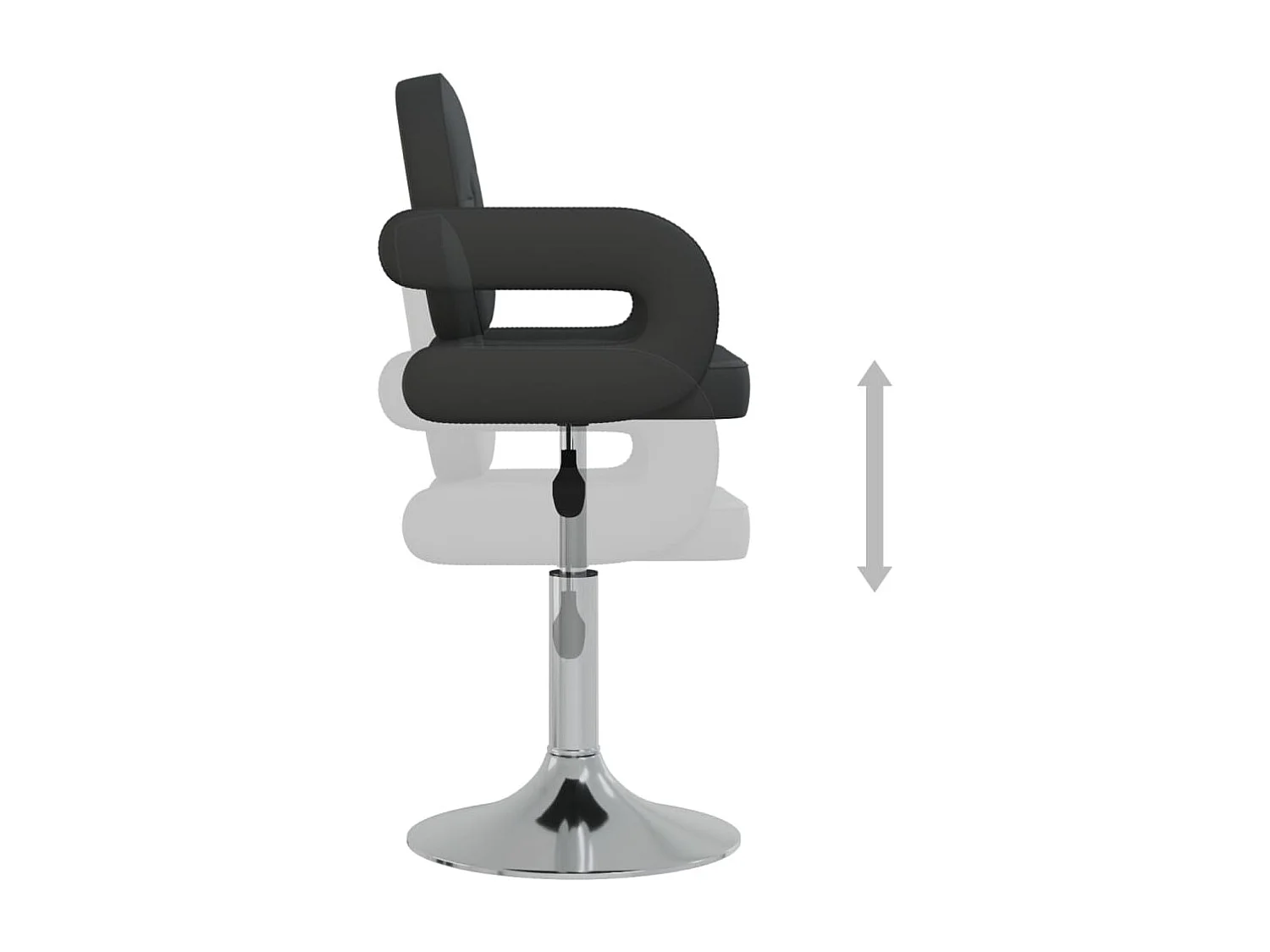 Chaises pivotantes de salle à manger 2 pcs Noir Similicuir 11