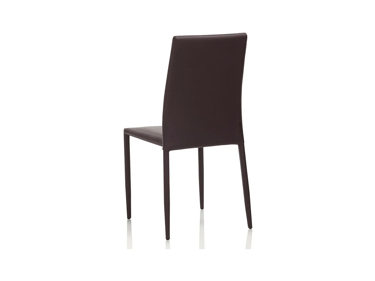 Chaise simili cuir marron et pieds métal gris Danan - Lot de 4