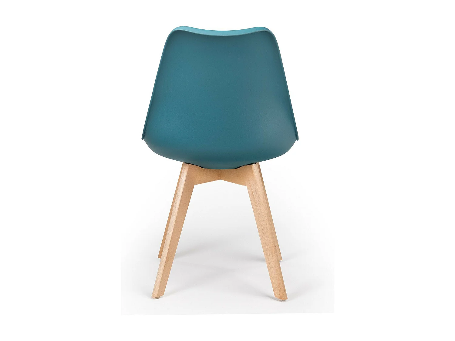 Chaise Tula style nordique - Assise en simili cuir et pieds en bois clair-Couleur Bleu canard