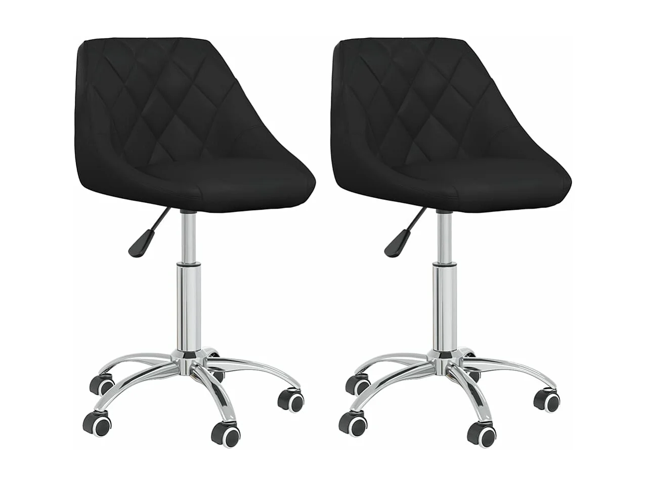 Chaises pivotantes de salle à manger 2 pcs Noir Similicuir 3