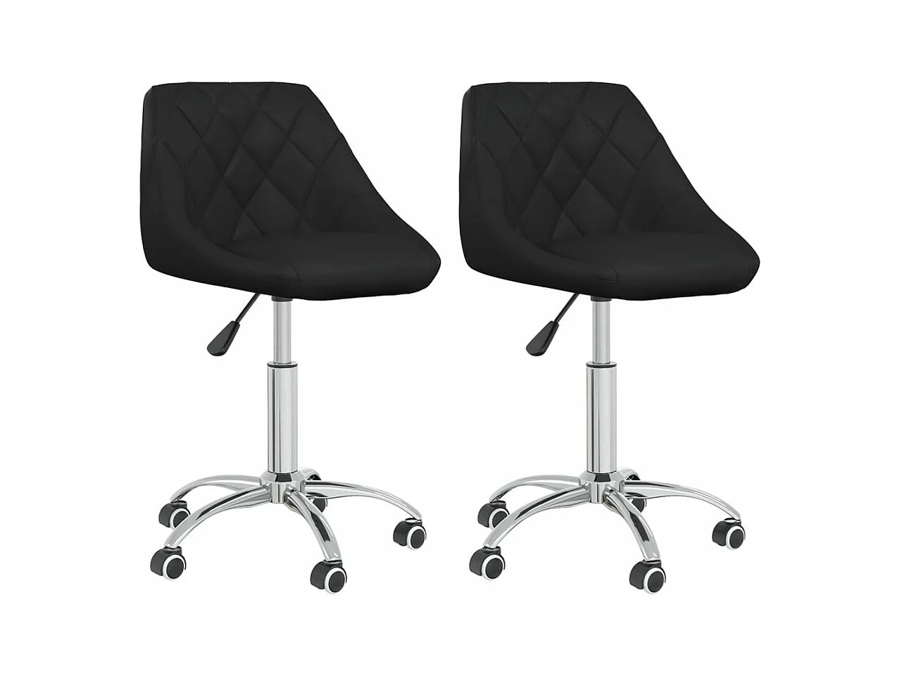Chaises pivotantes de salle à manger 2 pcs Noir Similicuir 3
