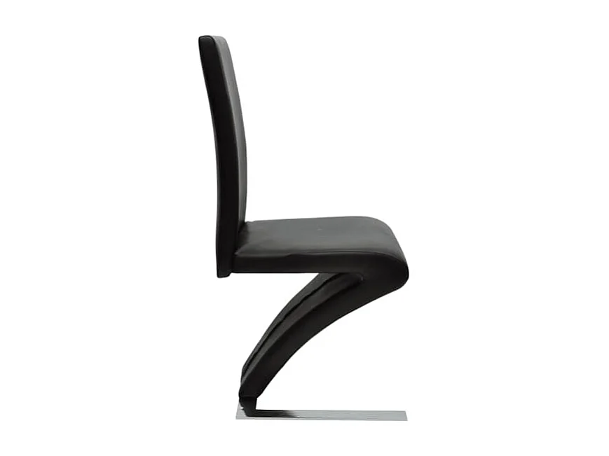 Cadeiras de jantar 4 pcs couro artificial preto