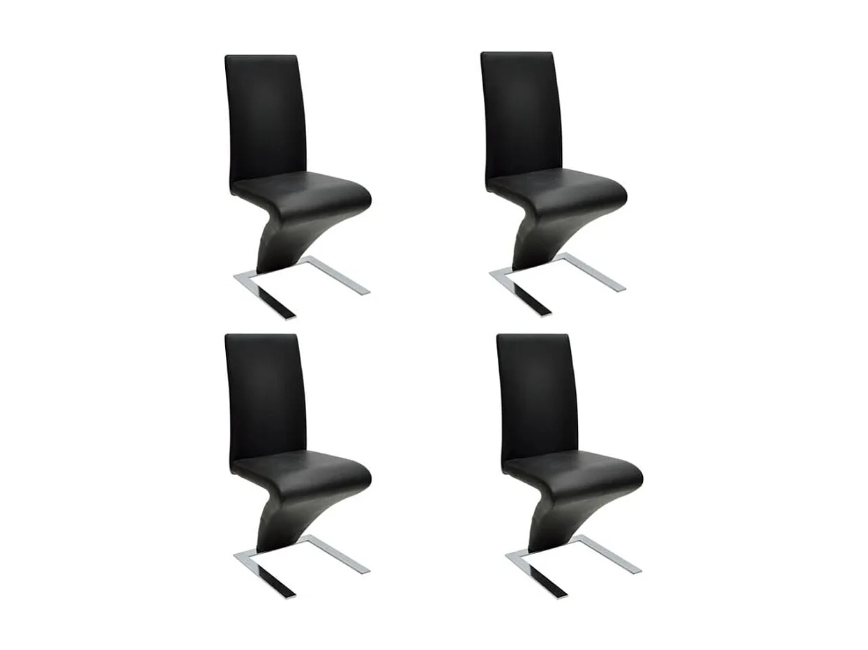 Eetkamerstoelen 4 st kunstleer zwart