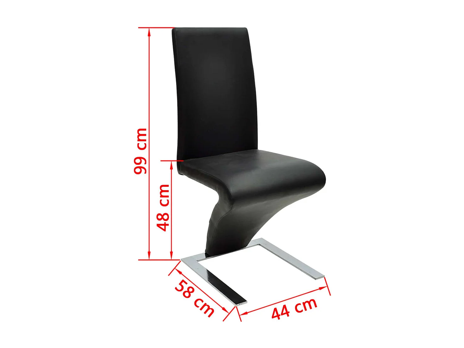 Eetkamerstoelen 4 st kunstleer zwart