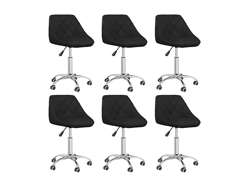Chaises pivotantes de salle à manger 6 pcs Noir Similicuir 12