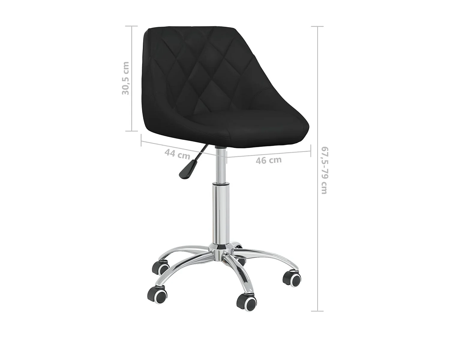 Chaises pivotantes de salle à manger 6 pcs Noir Similicuir 12