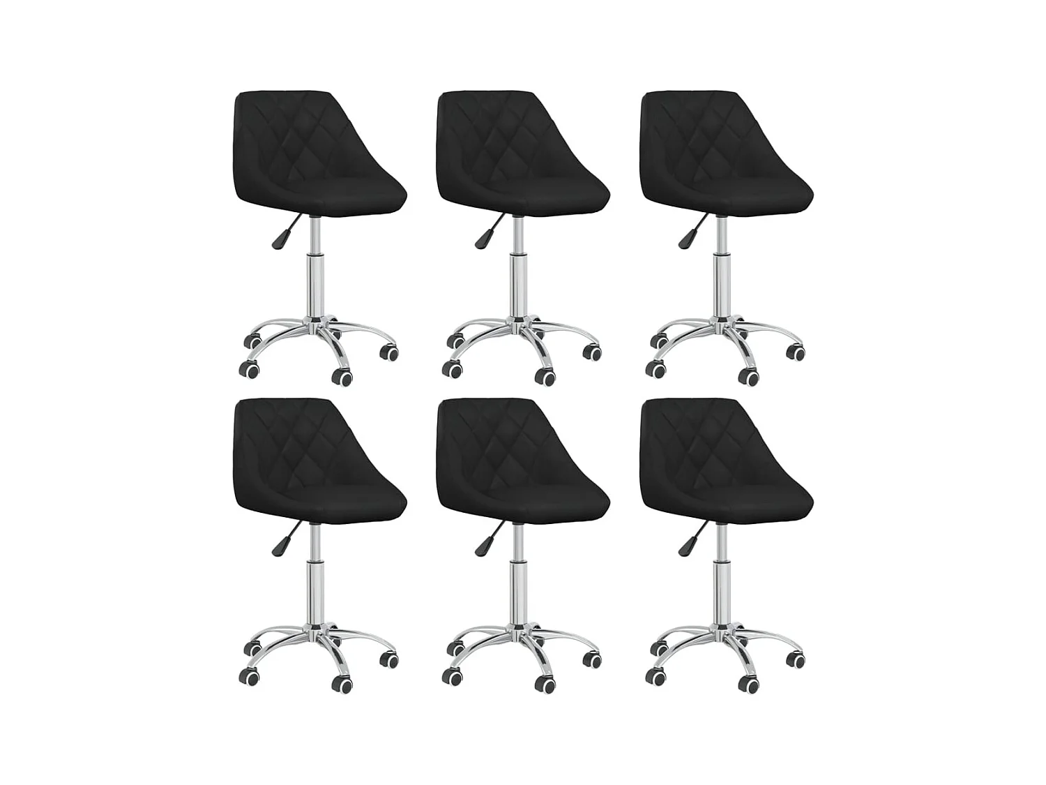 Chaises pivotantes de salle à manger 6 pcs Noir Similicuir 12